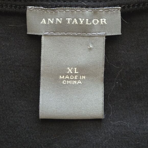 Ann Taylor Black Tunic Tank • White Floral Embroidery • Comfy Stretch • Size XL - Picture 7 of 9